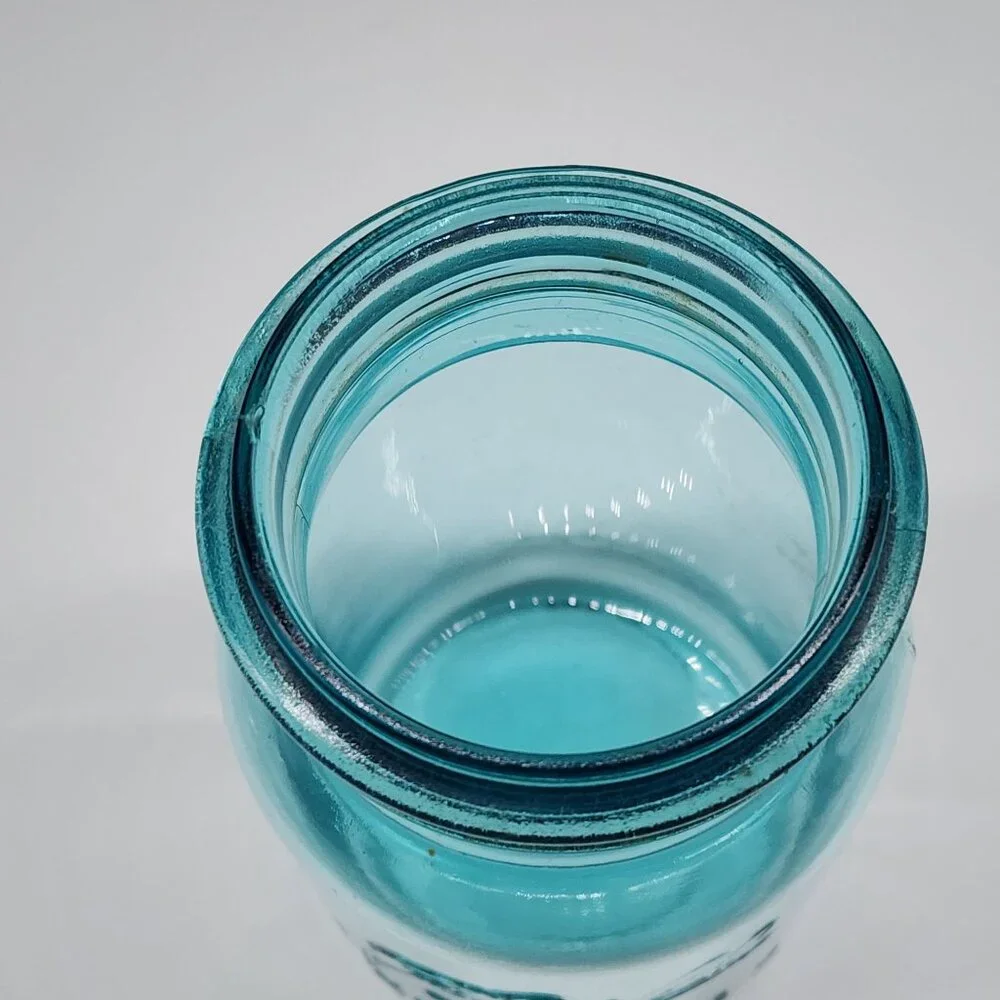 Vintage Ball Blue Glass Sure Seal Mason Jar #10 Jar Only No Lid 7